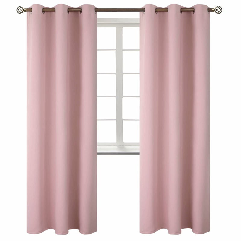 BGment Room Darkening Curtains 84 Inches Long - Grommet Thermal Insulated Drapes Window Treatment Curtains for Bedroom, 2 Panels, 42 x 84 Inch, Baby Pink - Image 1